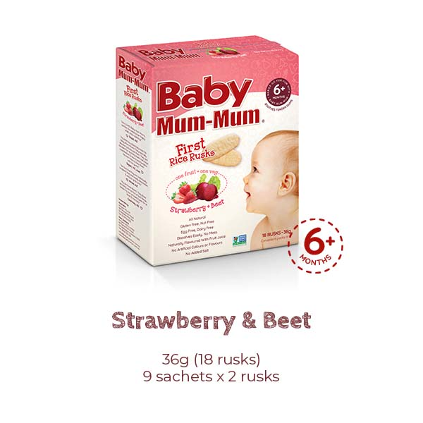 Baby Mum-Mum Rice Rusk Strawberry & Beet 